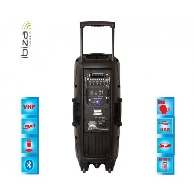 PORT225VHF-BT ΦΟΡΗΤΟ ΟΛΟΚΛΗΡΩΜΕΝΟ ΣΥΣΤΗΜΑ PA ΜΕ 2X 10"/25CM 600W ΜΕΓΑΦΩΝΑ