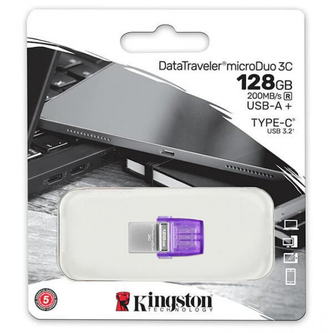 USB 3.2 USB A & USB TYPE C OTG ΜΝΗΜΗ 128GB ΜΩΒ KINGSTON