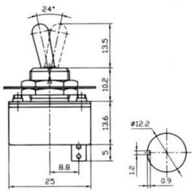 ΔΙΑΚΟΠΤΗΣ ΜΕ ΛΕΒIΕ ON-OFF 2p 2A/250V SA 2010