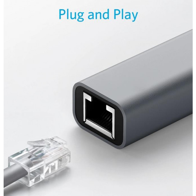 USB TYPE C ΑΡΣΕΝΙΚΟ -  ETHERNET LAN ΘΗΛΥΚΟ ΚΑΛΩΔΙΟ 0.20m