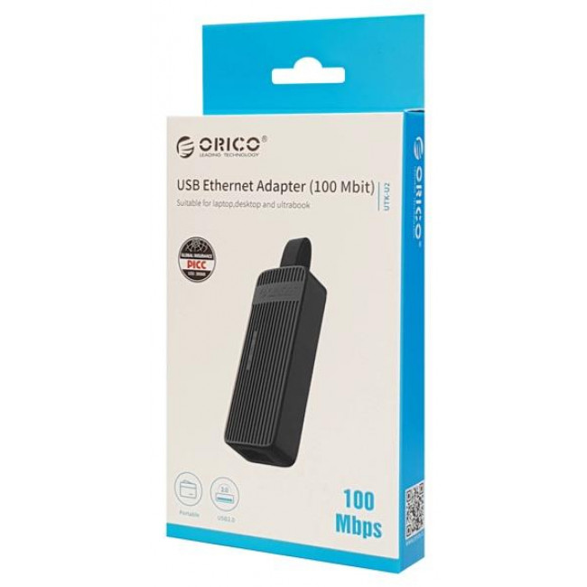 USB 2.0 ΑΡΣΕΝΙΚΟ -  ETHERNET LAN ΘΗΛΥΚΟ ORICO 100Mbps ΜΑΥΡΟ