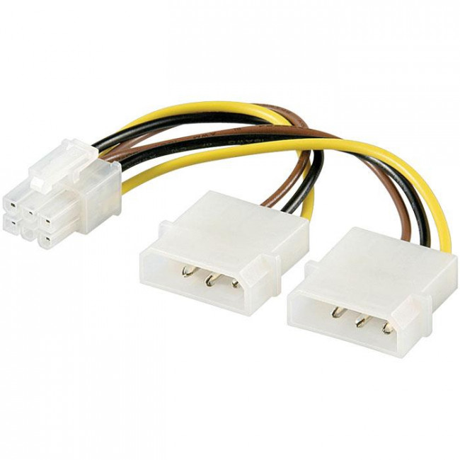 PCI EXPRESS 6p ΘΗΛΥΚΟ - 2X MOLEX IDE 4 PIN 0.15m