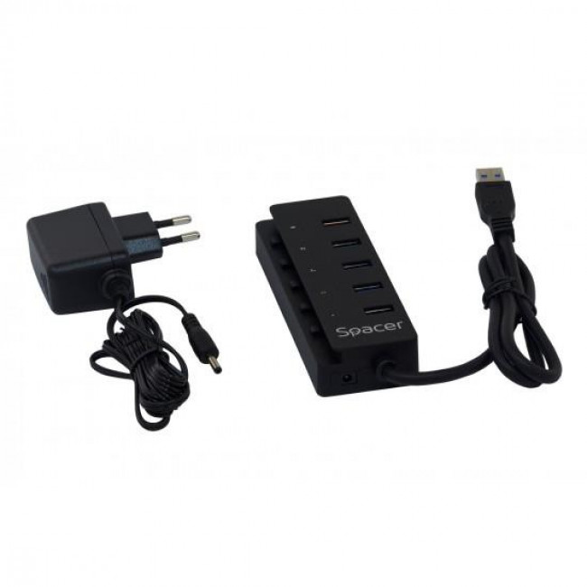 USB 3.0 HUB 1:4+QC SPACER ΜΕ ΤΡΟΦΟΔΟΤΙΚΟ 220V