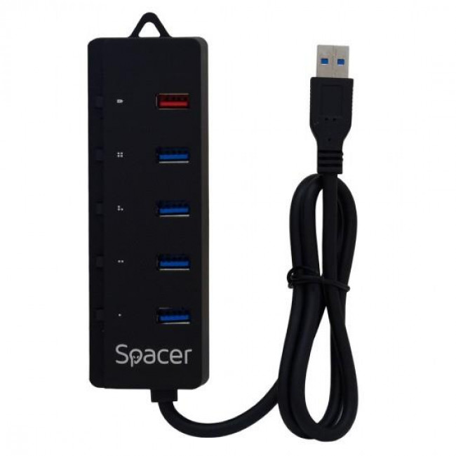 USB 3.0 HUB 1:4+QC SPACER ΜΕ ΤΡΟΦΟΔΟΤΙΚΟ 220V