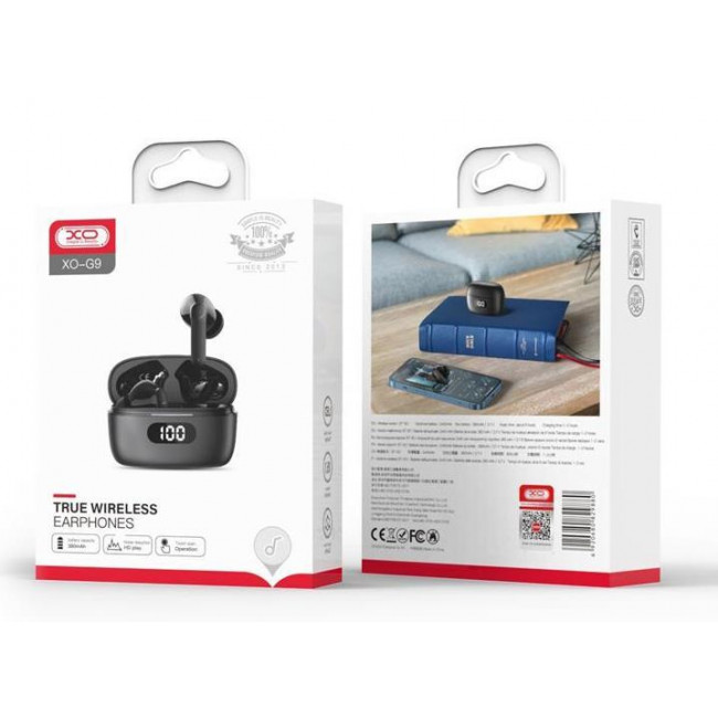 G9 BLUETOOTH HANDSFREE TWS ANC XO ΜΑΥΡΑ