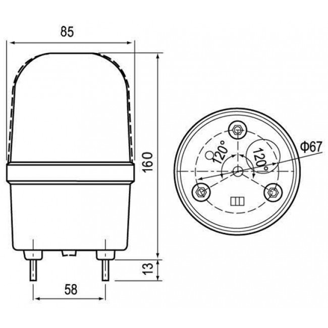 ΦΑΡΟΣ LED 12/24/ 230V ΚΟΚΚΙΝΟΣ C-1101