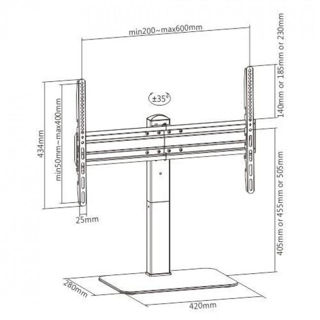 LDT03 23L ΒΑΣΗ ΓΙΑ LCD 37"-70" 40Kg