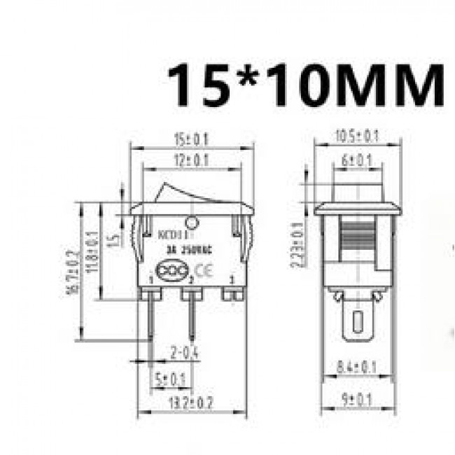 ΔΙΑΚΟΠΤΗΣ ΚΟΥΝΙΑΣ ON-ON 3 ΕΠΑΦΩΝ 3A/250V ΜΑΥΡΟΣ