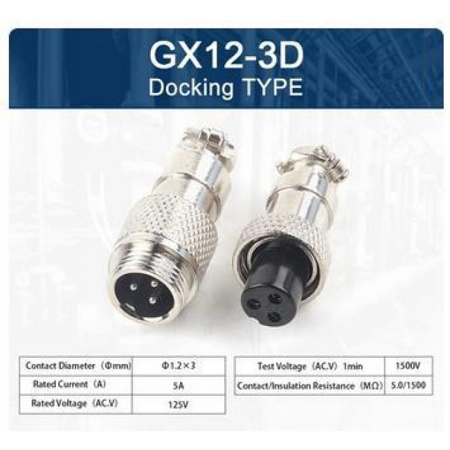 3pin ΦΙΣ ΜΙΚΡΟΦΩΝΙΚΟ ΑΡΣΕΝΙΚΟ ΓΙΑ ΚΑΛΩΔΙΟ GX12