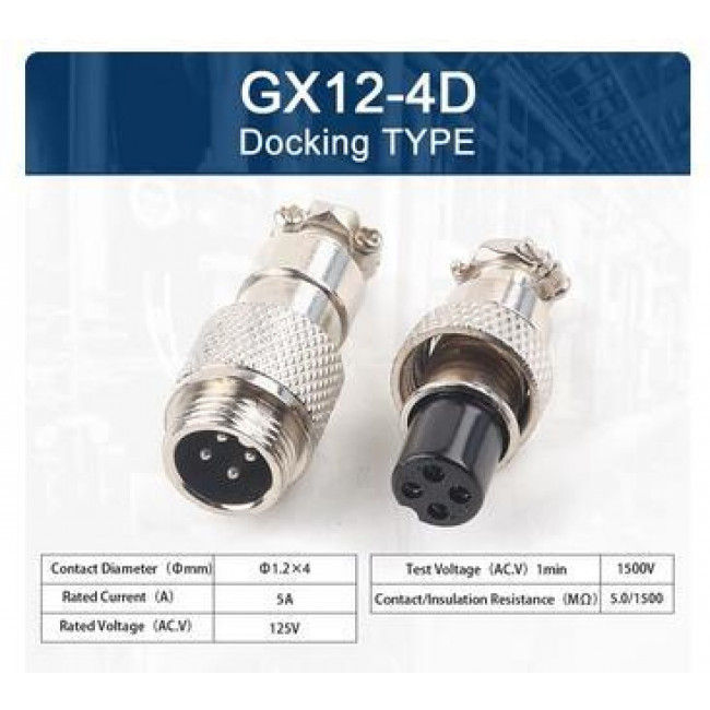 4pin ΦΙΣ ΜΙΚΡΟΦΩΝΙΚΟ ΘΗΛΥΚΟ ΓΙΑ ΚΑΛΩΔΙΟ GX12