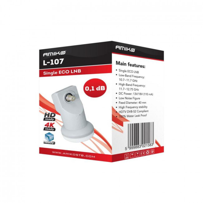 LNB SINGLE UNIVERSAL 0.1dB ECO L-107 AMIKO