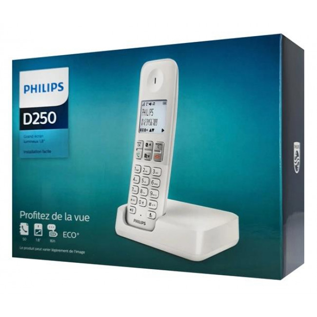 D 2501W 34 AΣΥΡΜΑΤΟ ΤΗΛΕΦΩΝΟ PHILIPS ΛΕΥΚΟ