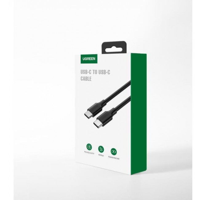 USB TYPE C - USB TYPE C 3A/PD 60W ΚΑΛΩΔΙΟ 2m US286 UGREEN ΜΑΥΡΟ