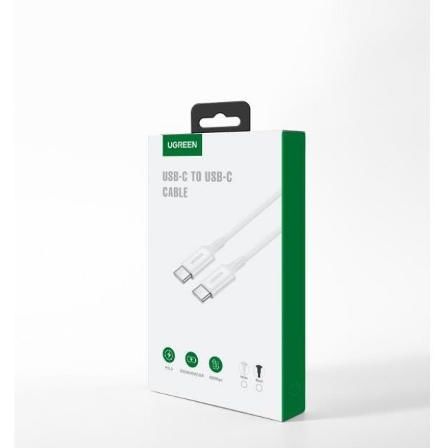 USB TYPE C - USB TYPE C 3A/PD 60W ΚΑΛΩΔΙΟ 2m US264 UGREEN ΛΕΥΚΟ