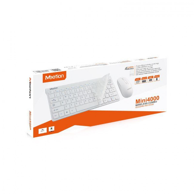MINI 4000 ΣΕΤ ΑΣΥΡΜΑΤO MINI ΠΛΗΚΤΡΟΛΟΓΙΟ & ΠΟΝΤΙΚΙ MEETION ΛΕΥΚΟ