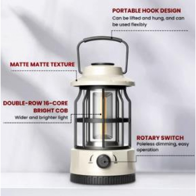 SP 801 B ΦΑΝΑΡΙ ΝΥΚΤΟΣ ME LED CAMPING ΛΕΥΚΟ