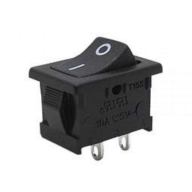 ΔΙΑΚΟΠΤΗΣ ΚΟΥΝΙΑΣ 15x21mm ΟΝ-OFF 2 ΕΠΑΦΩΝ 6A/250V ΜΑΥΡΟΣ (Ι/0)