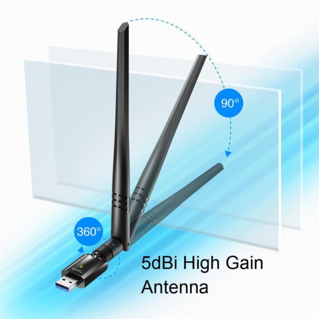 AC 1300 USB ΑΣΥΡΜΑΤΟΣ ΑΝΤΑΠΤΟΡΑΣ DUAL BAND CUDY