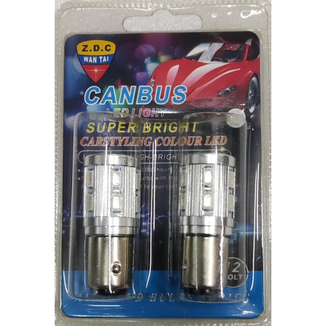 ΛΑΜΠΑ LED 12V ΔΙΠΟΛΙΚΗ 1157 ΜΕ ΚΟΚΚΙΝΑ LED CANBUS