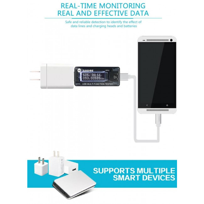 USB TESTER ΦΟΡΤΙΣΗΣ SS 302A V/A/Time/mAn SUNSHINE