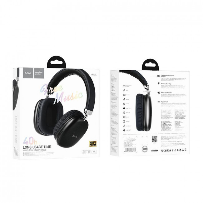 ΑΚΟΥΣΤΙΚΑ BLUETOOTH W35 HOCO ΜΑΥΡΟ