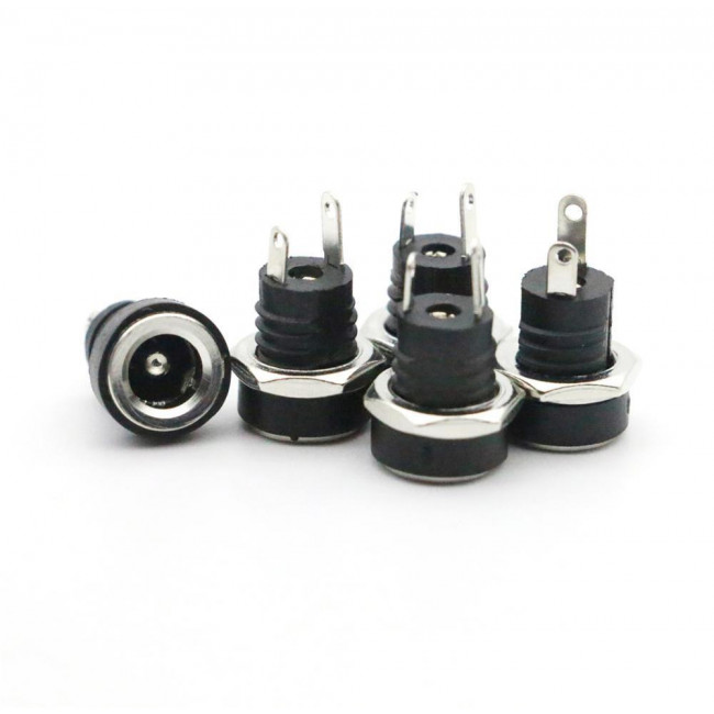 ΦΙΣ DC 2.5mm ΣΑΣΙ ΣΤΡΟΓΓΥΛΟ ΠΛΑΣΤΙΚΟ 2PIN