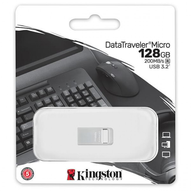 USB 3.2 ΜΝΗΜΗ 128GB KINGSTON DATATRAVELER MICRO