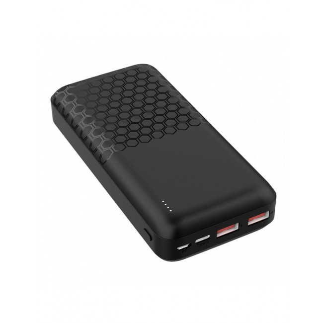POWER BANK 20000mAh PD 20W 2USB & MICRO+TYPE-C ΜΑΥΡΟ PLATINET