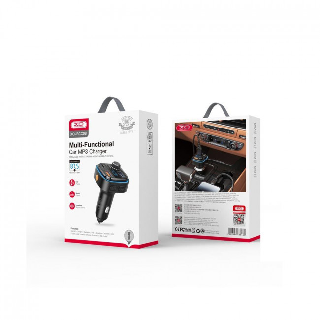 FM TRANSMITTER ΓΙΑ ΑΥΤΟΚΙΝΗΤΟ ΨΗΦΙΑΚΗ ΟΘΟΝΗ BT+ QC3.0 BCC08 XO