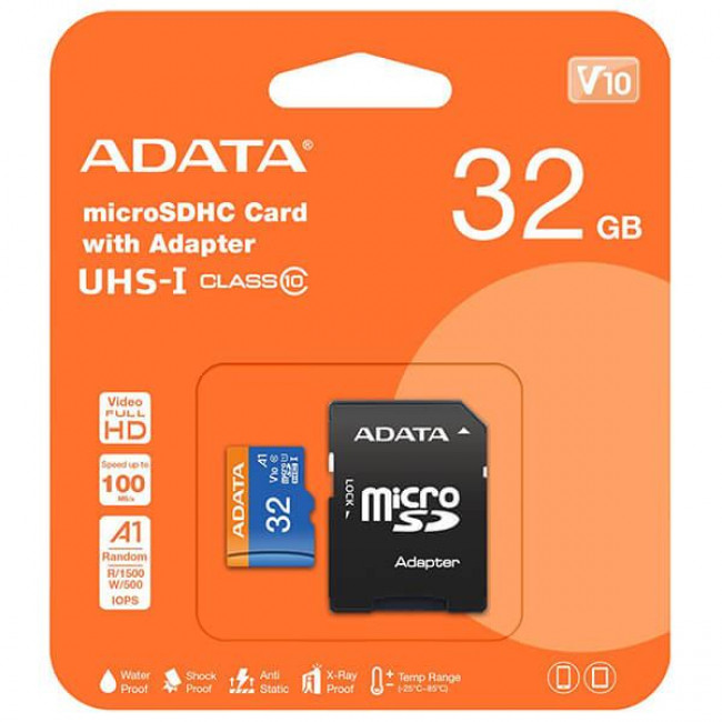 ΚΑΡΤΑ ΜΝΗΜΗΣ MICRO SD 32GB CLASS10 ADATΑ