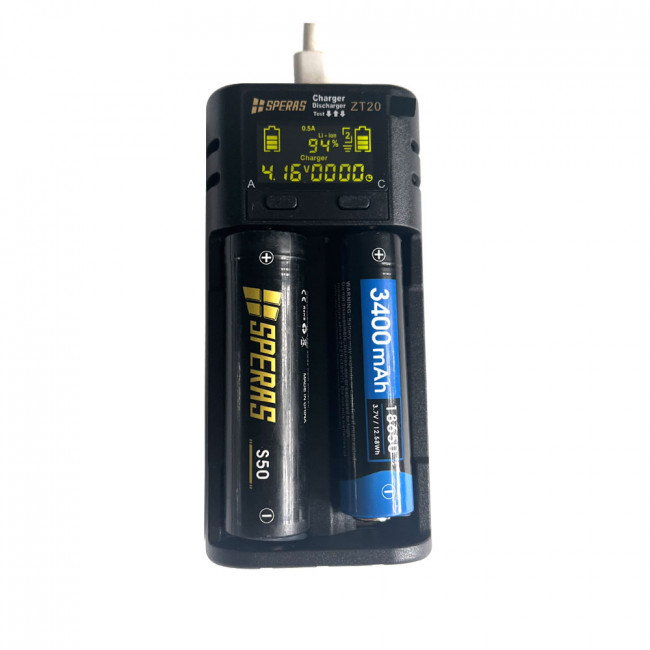 SP ZT20 ΦΟΡΤΙΣΤΗΣ ΔΥΟ ΘΕΣΕΩΝ ΓΙΑ Li-ion / Ni-Cd / Ni-MH ΜΕ ΨΗΦΙΑΚΗ ΟΘΟΝΗ