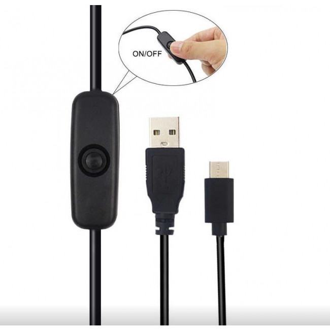 ΚΑΛΩΔΙΟ ΤΡΟΦΟΔΟΣΙΑΣ USB ΣΕ TYPE-C ΜΕ ΔΙΑΚΟΠΤΗ 0.90m