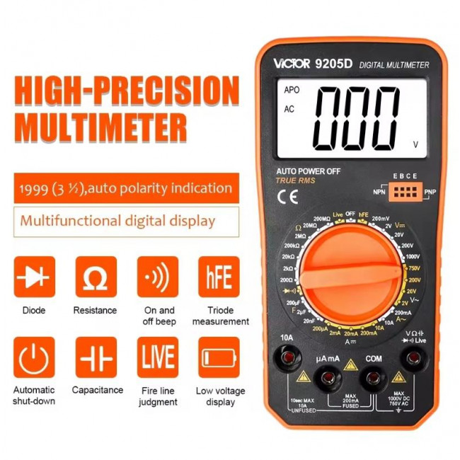 VICTOR 9205D ΨΗΦΙΑΚΟ ΠΟΛΥΜΕΤΡΟ ΑΚΡΙΒΕΙΑΣ