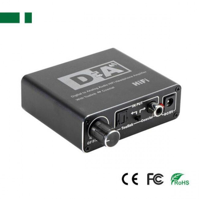 ΜΕΤΑΤΡΟΠΕΑΣ ΨΗΦΙΑΚΟΥ ΣΗΜΑΤΟΣ TOSLINK Η COAXIAL ΣΕ RCA ΜΕ ΡΥΘΜΙΣΗ ΕΝΤΑΣΗΣ