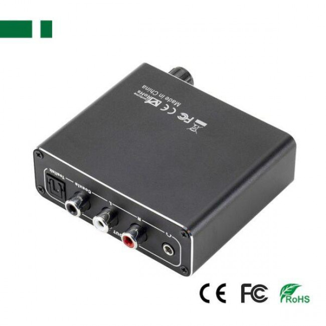 ΜΕΤΑΤΡΟΠΕΑΣ ΨΗΦΙΑΚΟΥ ΣΗΜΑΤΟΣ TOSLINK Η COAXIAL ΣΕ RCA ΜΕ ΡΥΘΜΙΣΗ ΕΝΤΑΣΗΣ