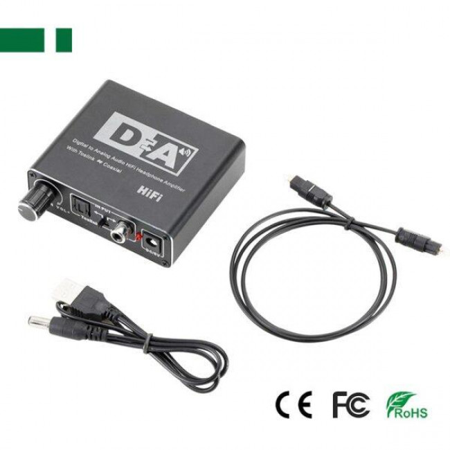 ΜΕΤΑΤΡΟΠΕΑΣ ΨΗΦΙΑΚΟΥ ΣΗΜΑΤΟΣ TOSLINK Η COAXIAL ΣΕ RCA ΜΕ ΡΥΘΜΙΣΗ ΕΝΤΑΣΗΣ