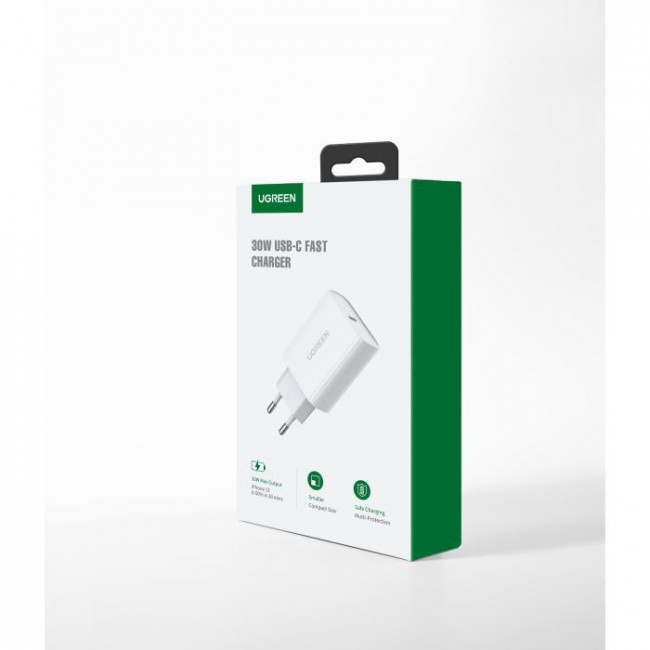 CD 127 ΤΡΟΦΟΔΟΤΙΚΟ PD 220V ΣΕ ΘΥΡΑ USB TYPE-C ΤΑΧΥΦΟΡΤΙΣΤΗΣ 30W UGREEN ΛΕΥΚΟ