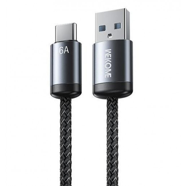 USB A - USB TYPE-C ΚΑΛΩΔΙΟ 1m 6.0A ΜΑΥΡΟ FULL SPEED WDC-32a