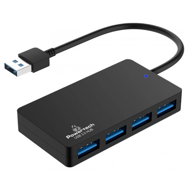 USB 3.0 HUB 1:4 4 ΘΥΡΩΝ 5Gbps ΜΑΥΡΟ POWERTECH
