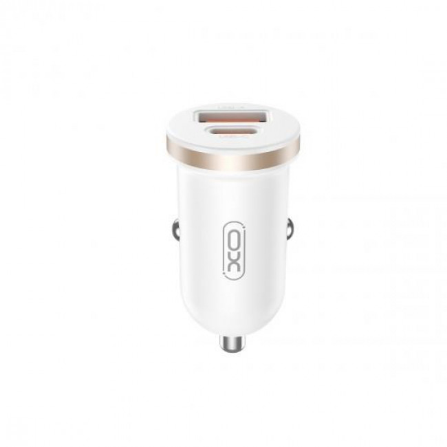 ΤΡΟΦΟΔΟΤΙΚΟ ΑΥΤΟΚΙΝΗΤΟΥ 1 USB 1 TYPE C 30W XO CC56 ΛΕΥΚΟ ΜΕ ΚΑΛΩΔΙΟ TYPE C 1m