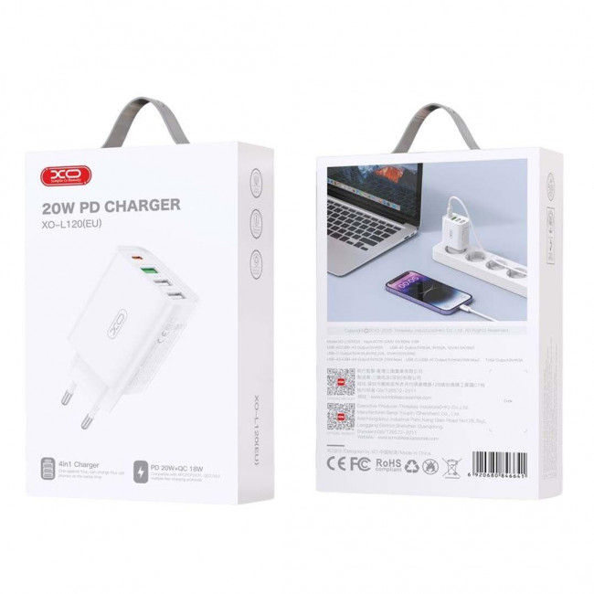 CDA 133  ΤΡΟΦΟΔΟΤΙΚΟ 220V 1xUSB  QC3.0 + 2xUSB TYPE C 40W FAST CHARGING ΦΟΡΤΙΣΤΗΣ BWOO