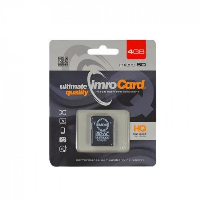 ΚΑΡΤΑ ΜΝΗΜΗΣ MICRO SD 4GB CLASS 10 IMRO