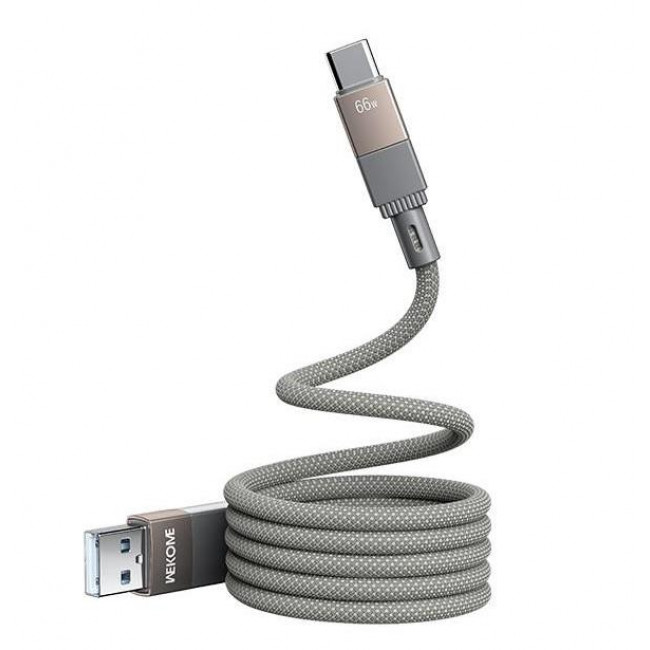 USB A - USB TYPE-C ΚΑΛΩΔΙΟ 1m ΓΚΡΙ 66W WDC 45