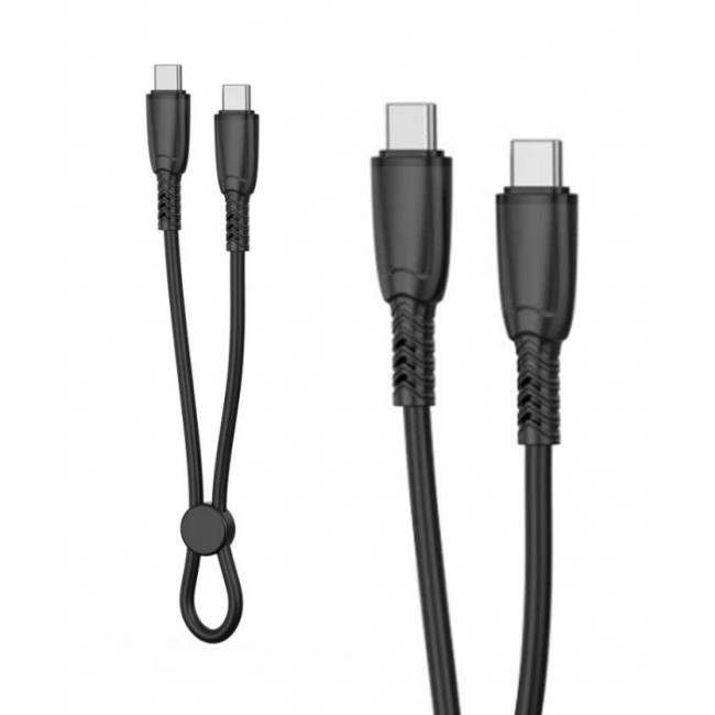 USB TYPE C - USB TYPE C  ΚΑΛΩΔΙΟ 0.25m 60W XO-NB-Q248B ΜΑΥΡΟ