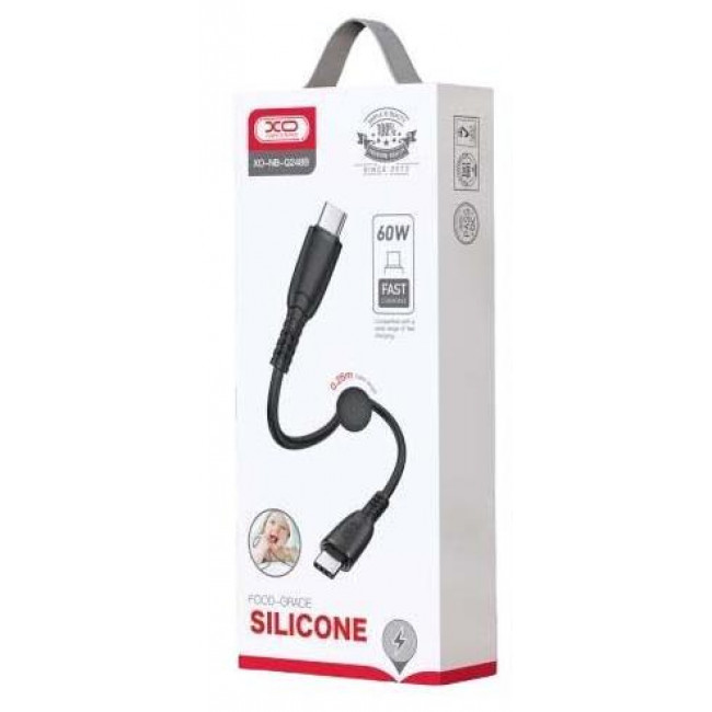 USB TYPE C - USB TYPE C  ΚΑΛΩΔΙΟ 0.25m 60W XO-NB-Q248B ΜΑΥΡΟ