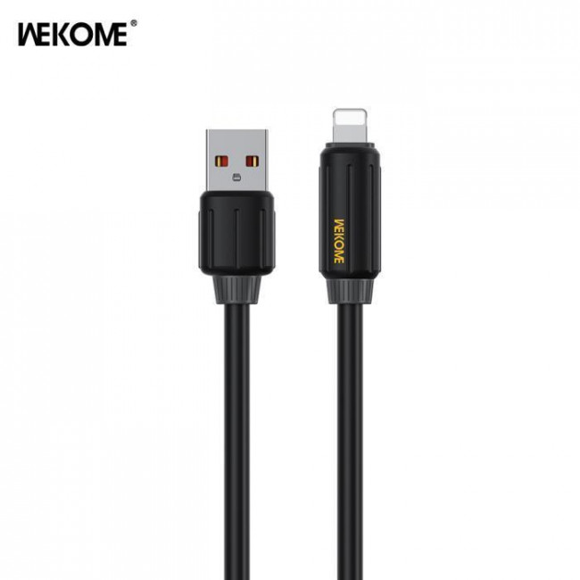 USB A - LIGHTNING ΚΑΛΩΔΙΟ ΓΙΑ iPHONE 1m 12W 3Α ΜΑΥΡΟ WEKOME FAST WDC-27