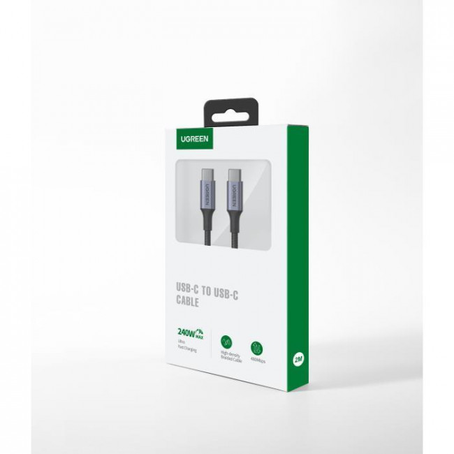 USB TYPE C - USB TYPE C 2400W ΚΑΛΩΔΙΟ 1m US535 UGREEN ΜΑΥΡΟ