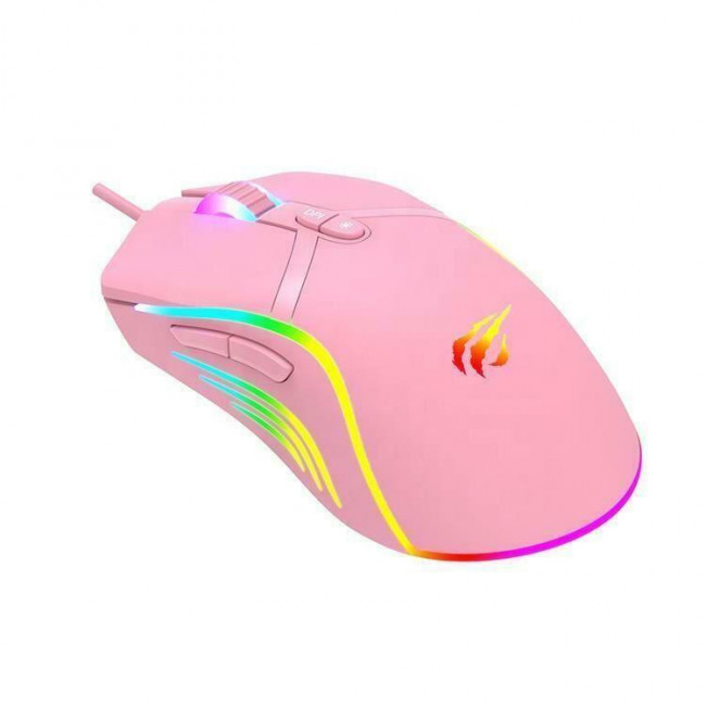 MS 1026 ΠΟΝΤΙΚΙ ΕΝΣΥΡΜATO GAMING RGB HAVIT ΡΟΖ