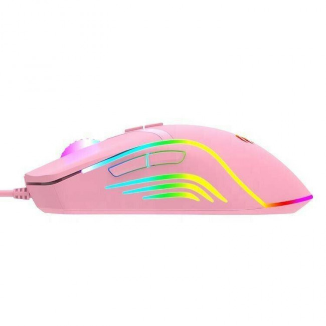MS 1026 ΠΟΝΤΙΚΙ ΕΝΣΥΡΜATO GAMING RGB HAVIT ΡΟΖ
