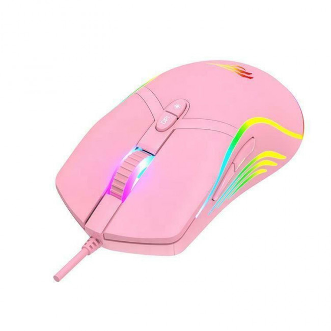 MS 1026 ΠΟΝΤΙΚΙ ΕΝΣΥΡΜATO GAMING RGB HAVIT ΡΟΖ